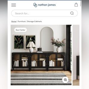 Nathan James Black Storage Cabinet (in box)
